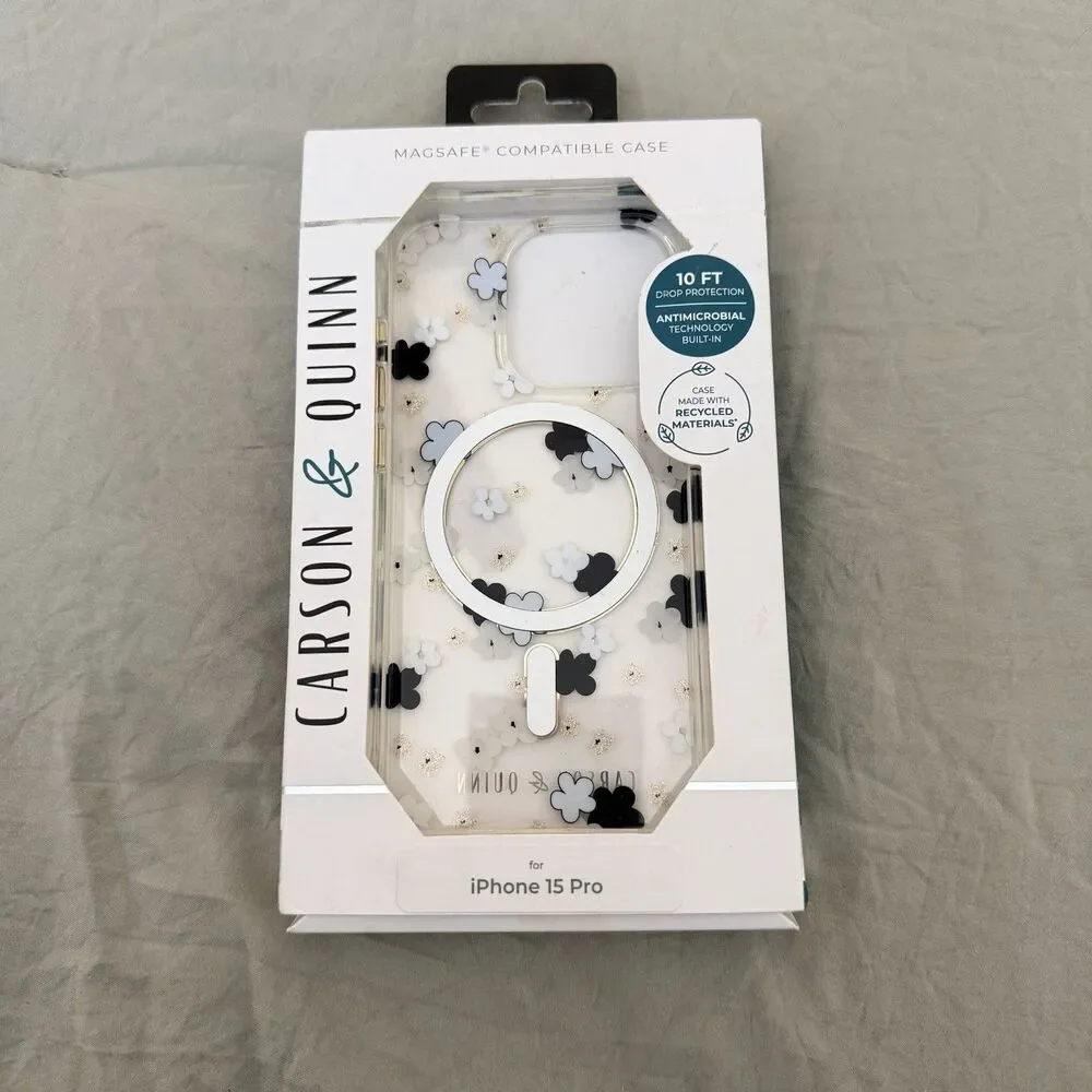 CARSON AND QUINN CQ MAGNETIC CASE FOR APPLE IPHONE 15 PRO CLASSIC DAISY NEW